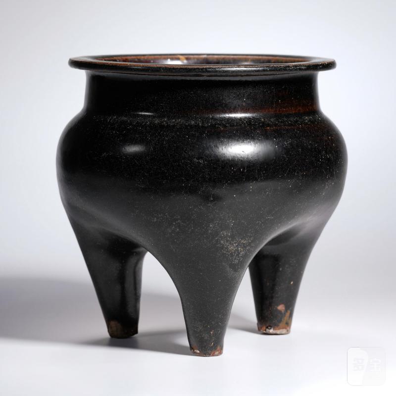 明 黑釉鬲式炉